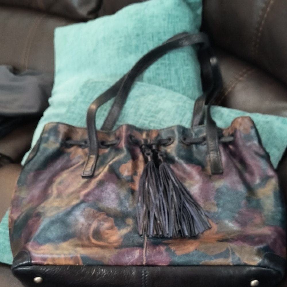 Patricia Nash Peruvian Painting Drawstring Satchel